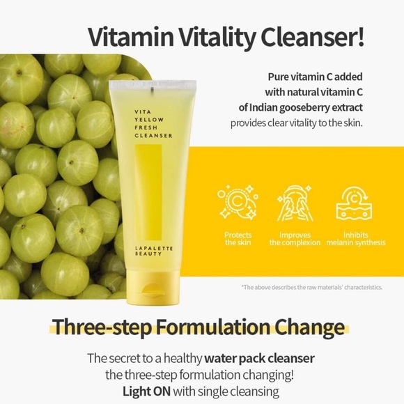 LA PALETTE Beauty Vita Yellow Cleanser, Gentle Make-up Remover, New in a Box - Picture 5 of 10